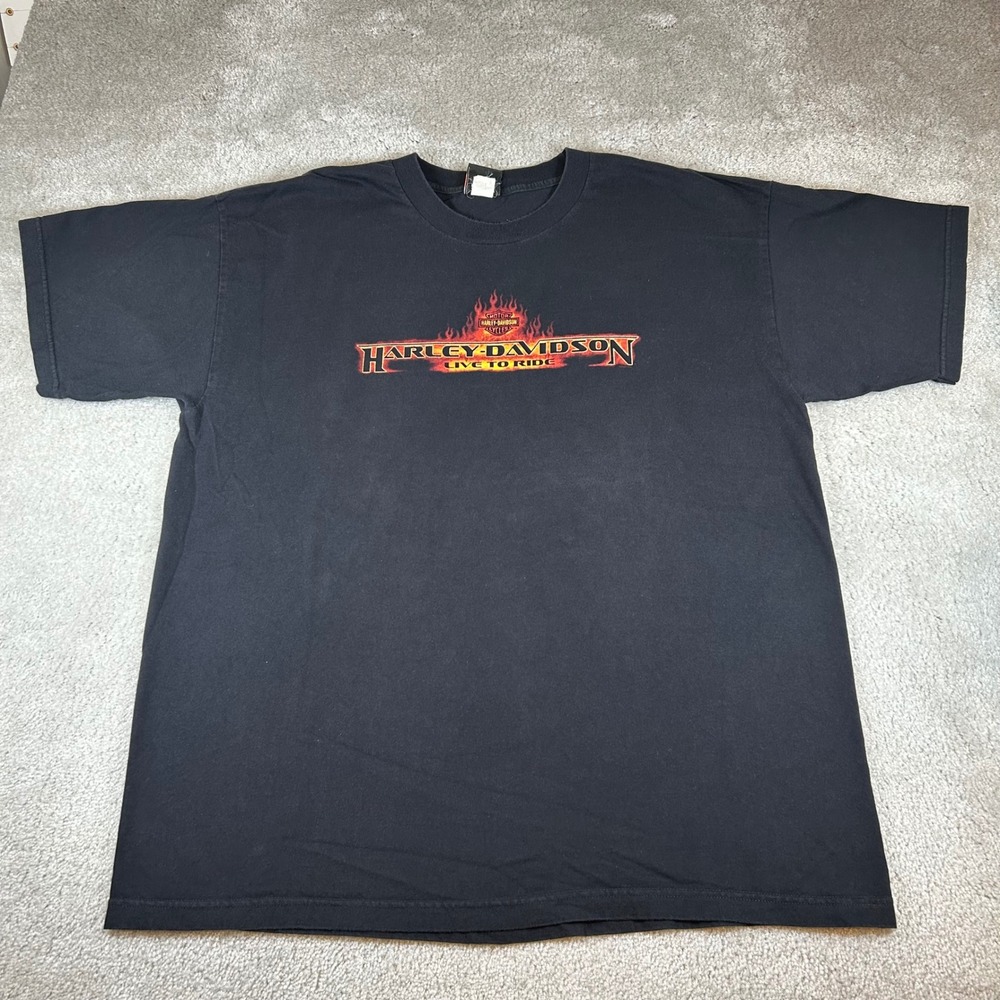 VTG Harley Davidson T-Shirt Mens XXL Black Myrtle Beach SC Live To Ride Graphic
